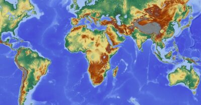 The continent of Africa on a map