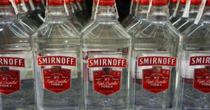 Bottles of Smirnoff vodka