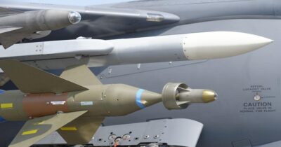 Missiles attached to a warplane