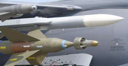 Missiles attached to a warplane