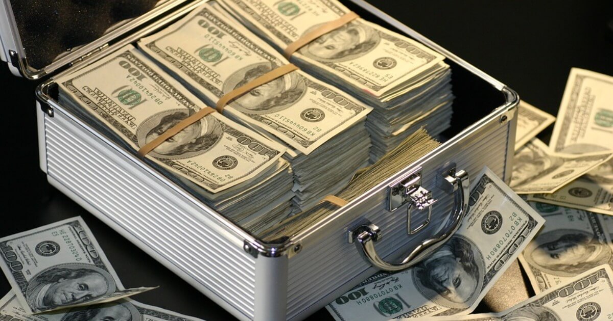 A briefcase full of US dollars