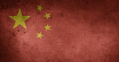 A faded flag of China