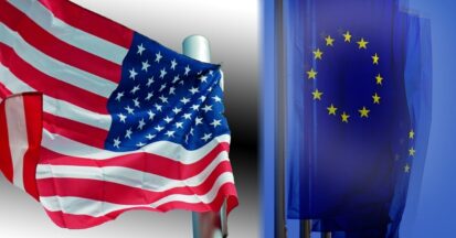 United States and EU flag transatlantic