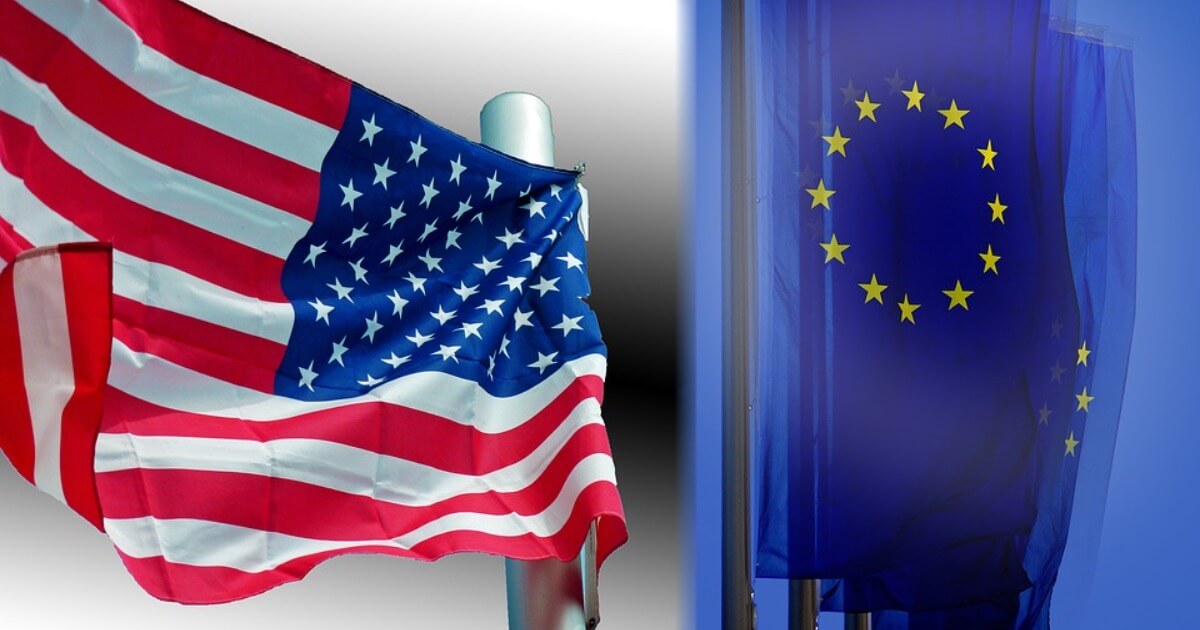 United States and EU flag transatlantic